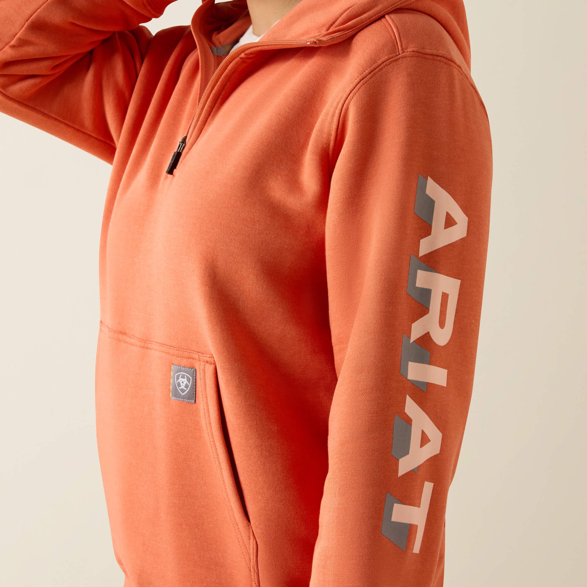 Ariat Rebar Lightweight Logo 1/2 Zip Hoodie