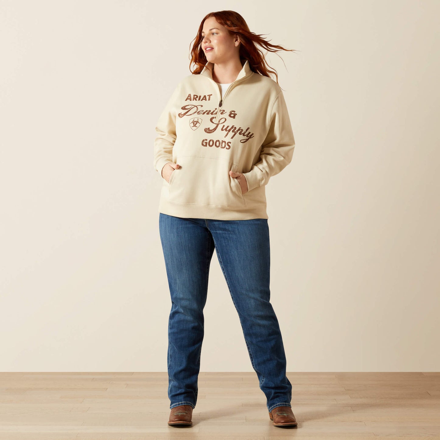 Ariat Denim and Supply 1/2 Zip Sweatshirt