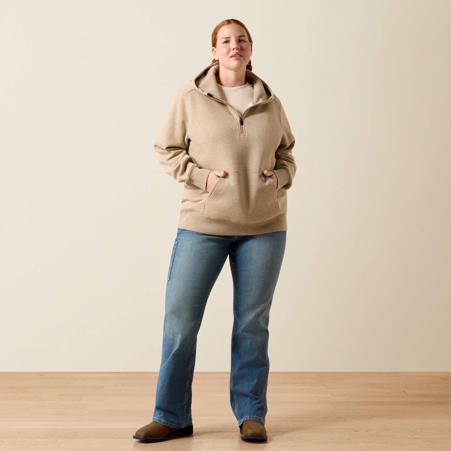 Ariat Rebar Lightweight Logo 1/2 Zip Hoodie