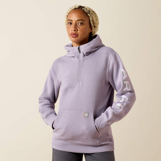 Ariat Rebar Lightweight Logo 1/2 Zip Hoodie