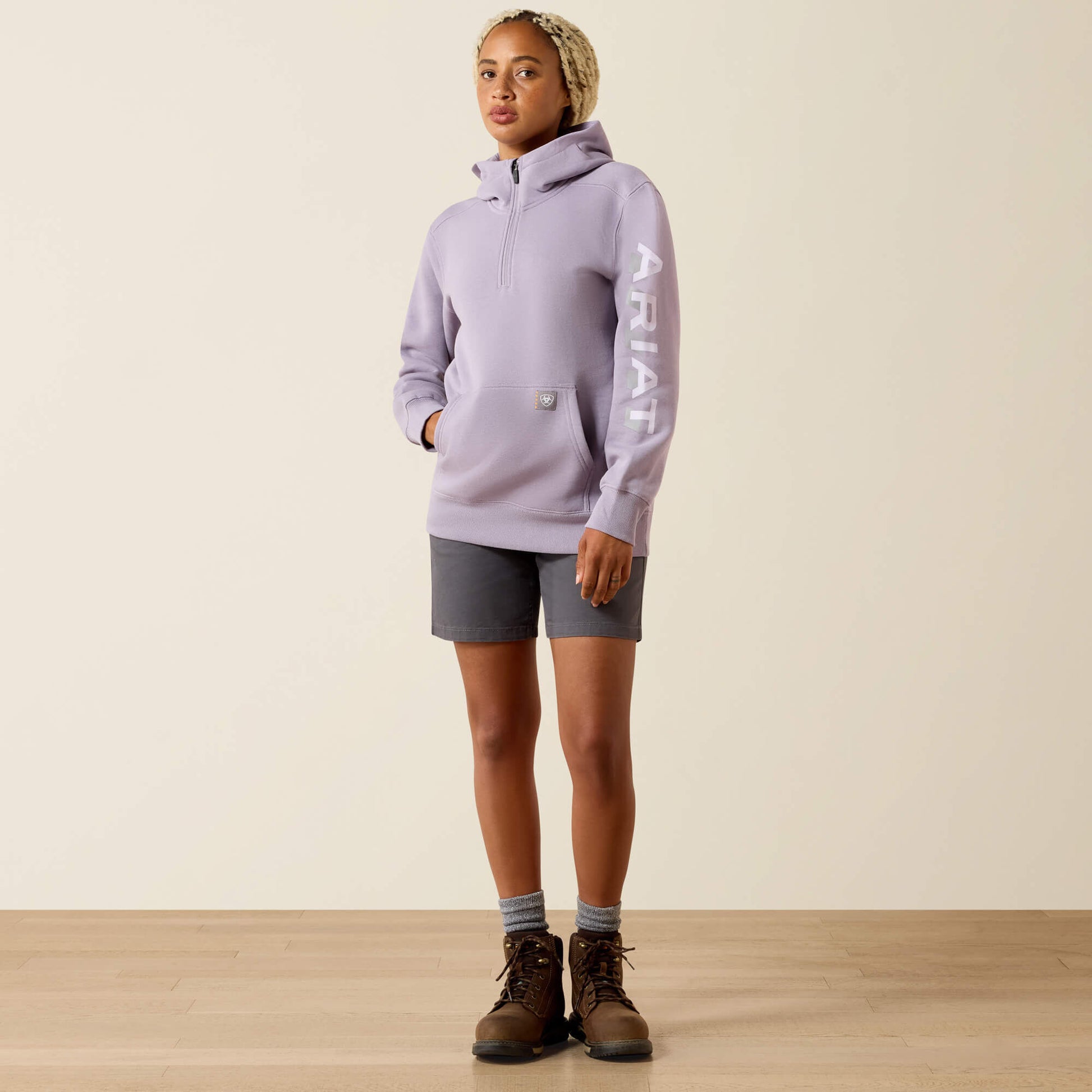 Ariat Rebar Lightweight Logo 1/2 Zip Hoodie