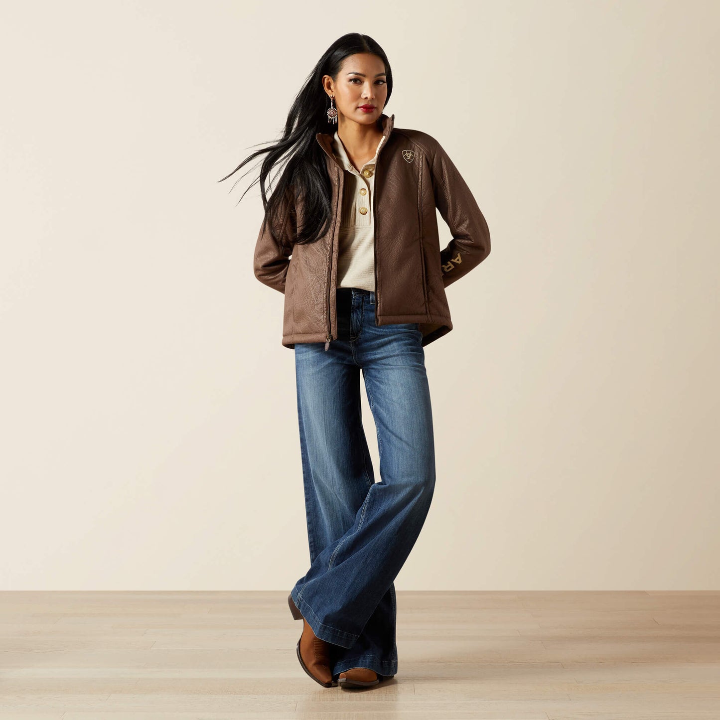 Ariat Ariat Logo Softshell Faux Leather Jacket