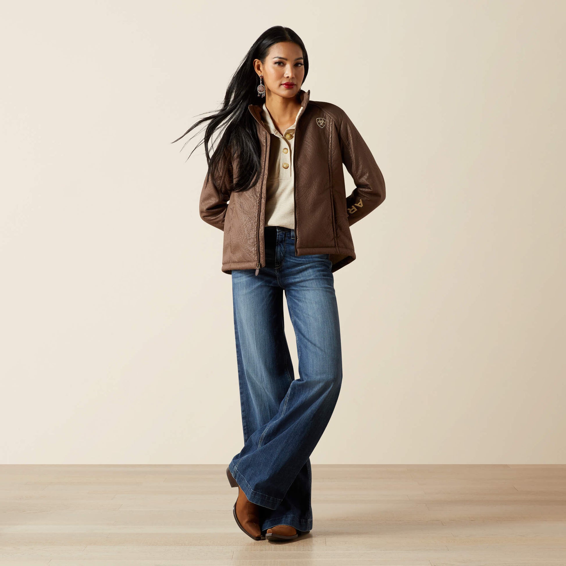 Ariat Ariat Logo Softshell Faux Leather Jacket
