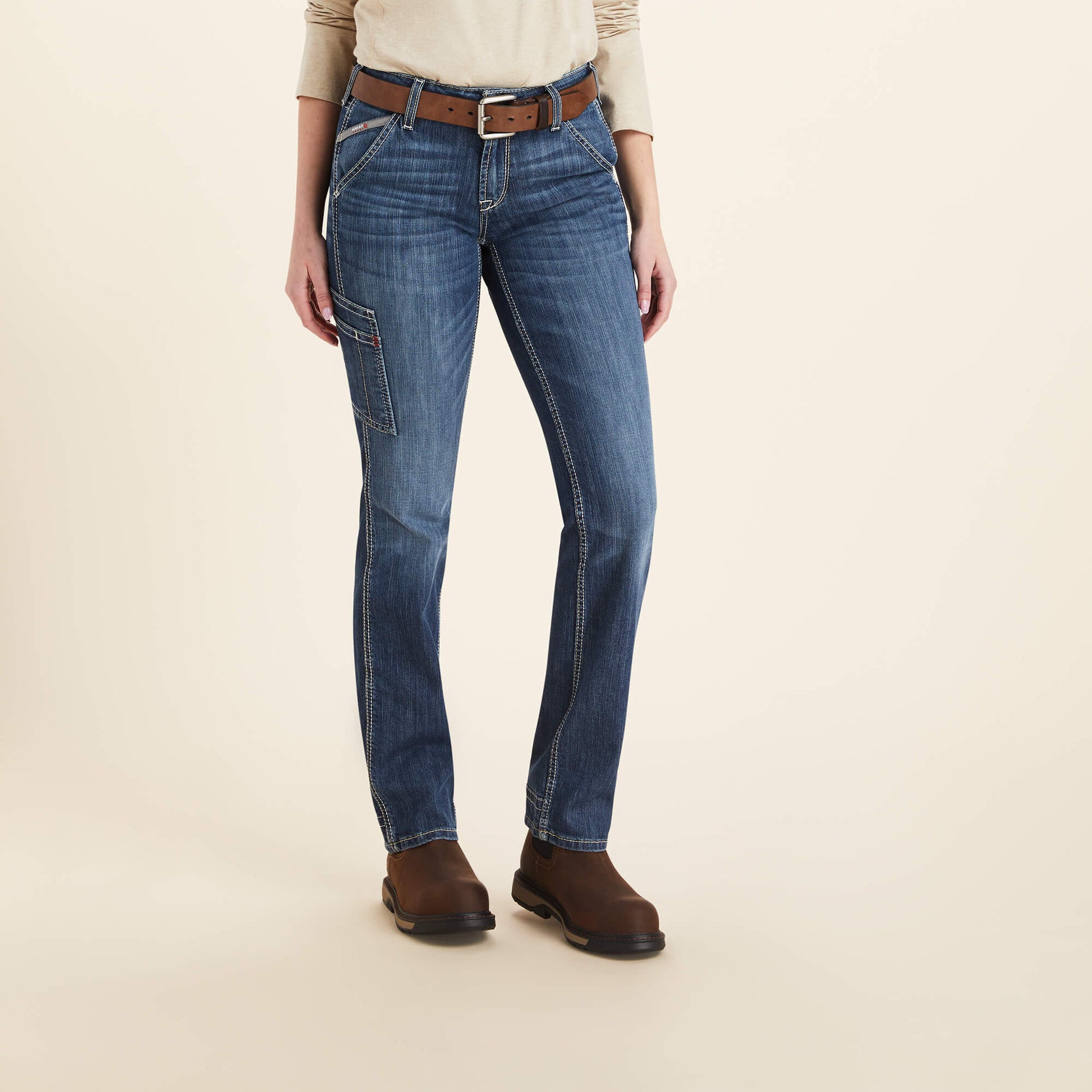 Ariat FR Perfect Rise DuraLight Stretch Cell Phone Pocket Straight Jean