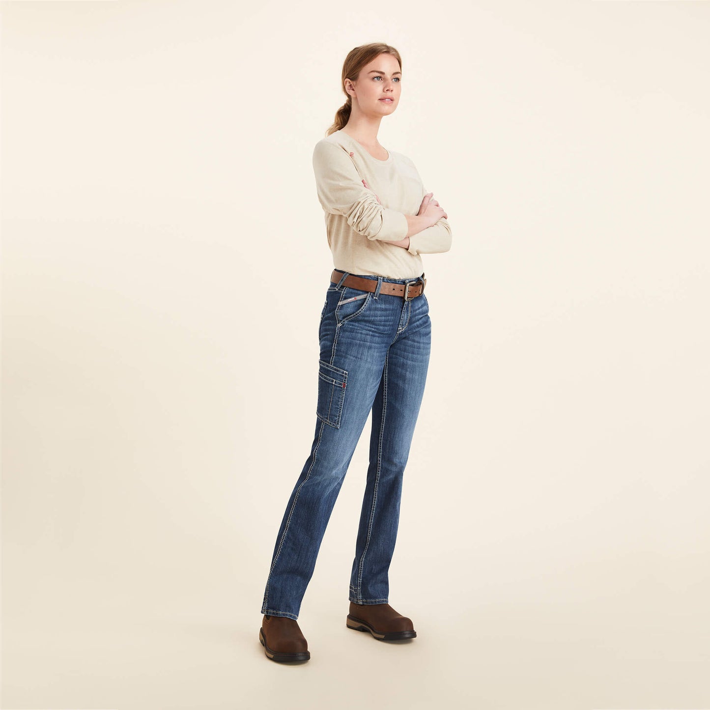 Ariat FR Perfect Rise DuraLight Stretch Cell Phone Pocket Straight Jean