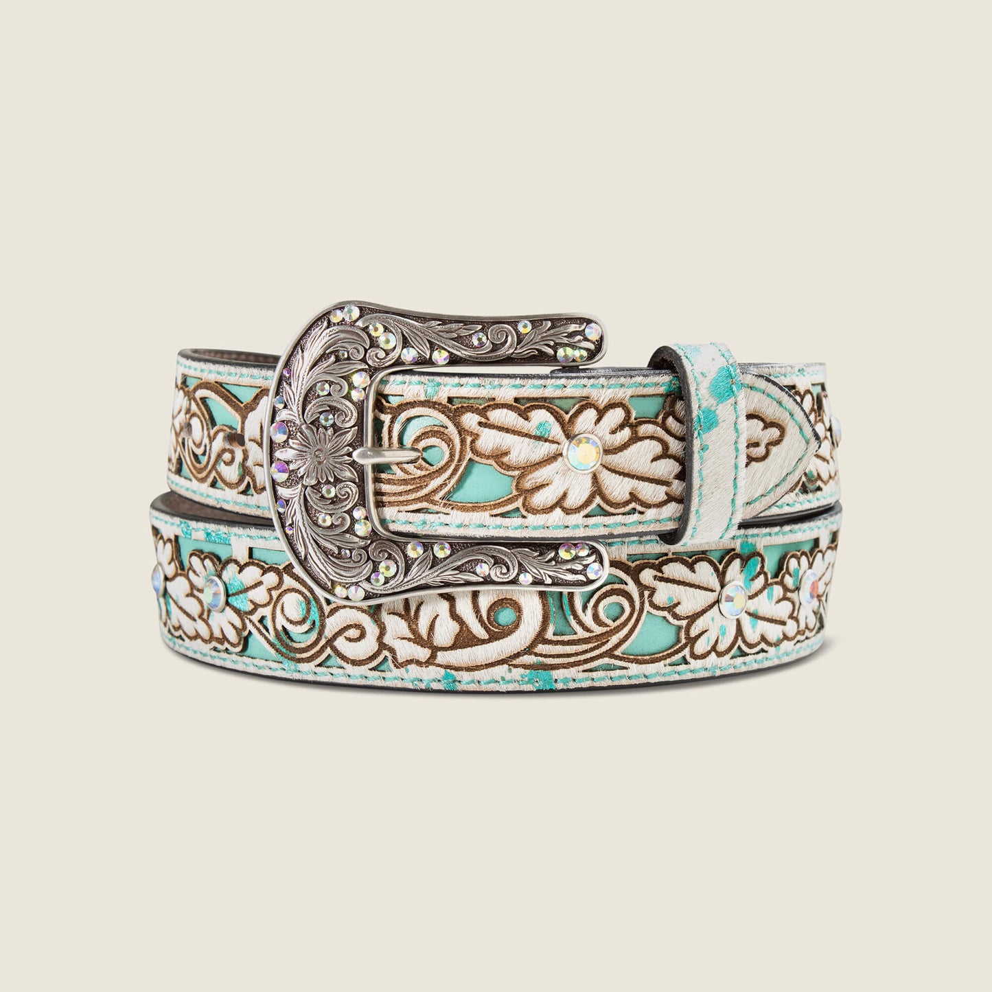 Ariat Hair-On Floral Belt