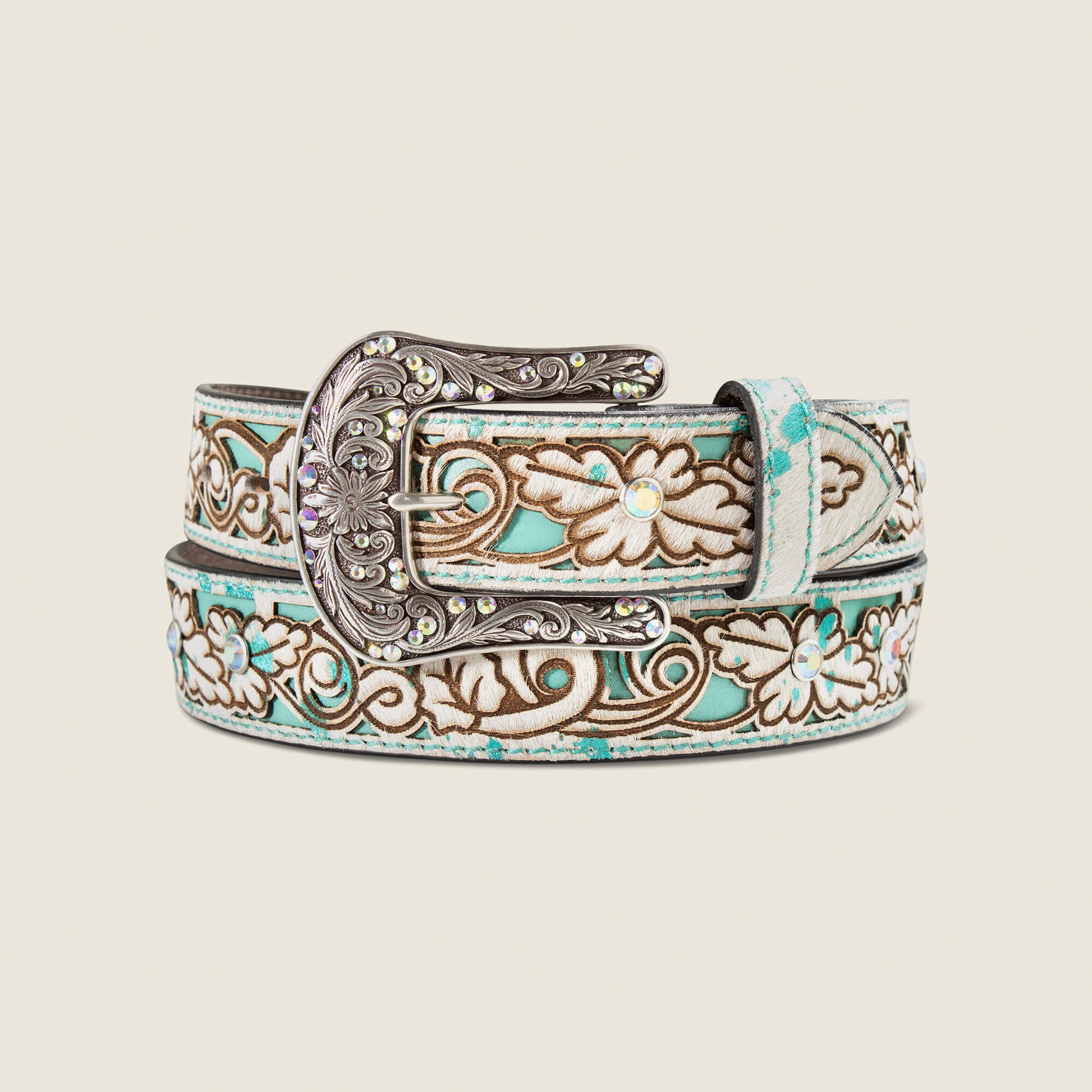 Ariat Hair-On Floral Belt