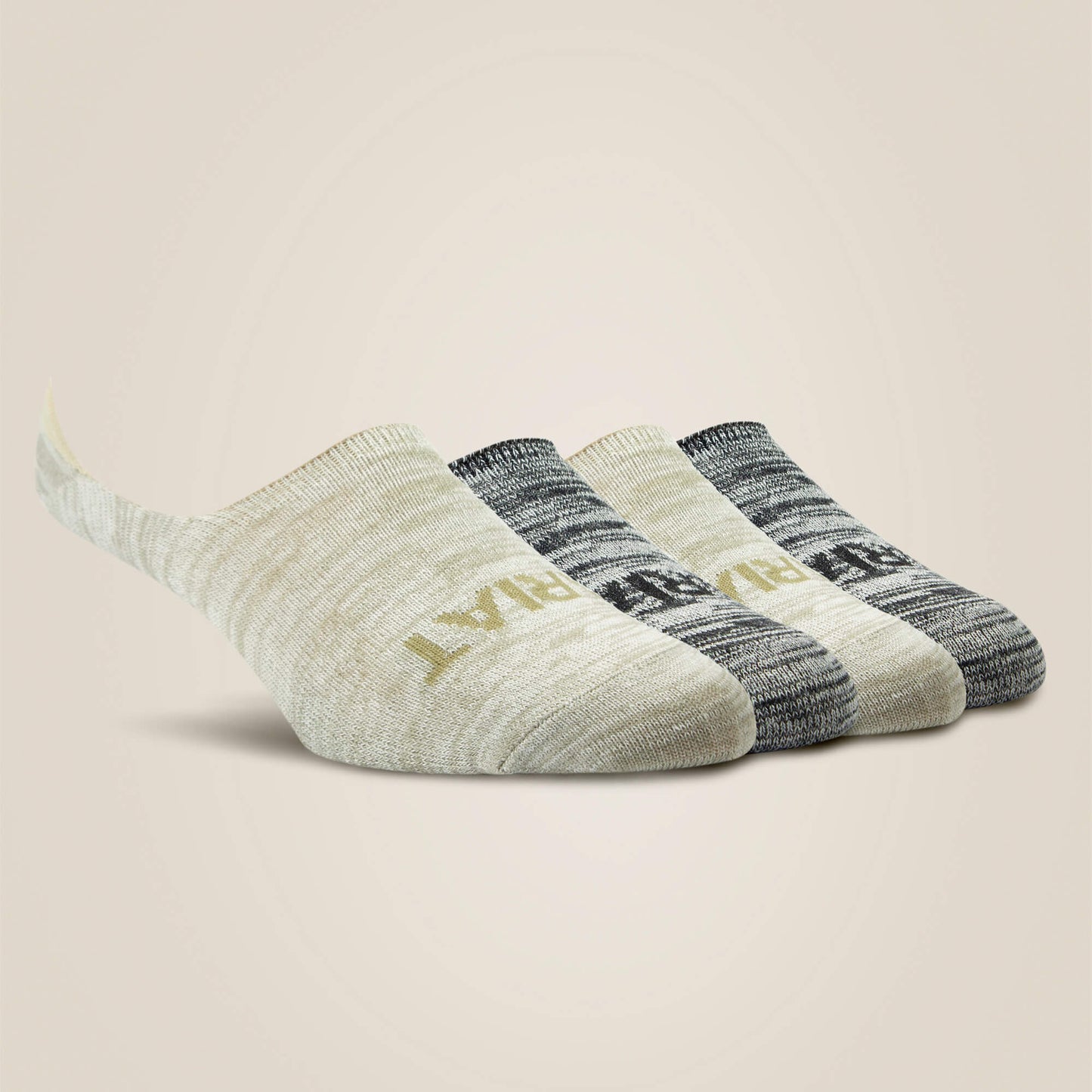 Ariat No Slip No Show Sock 4 Pair Multi Color Pack