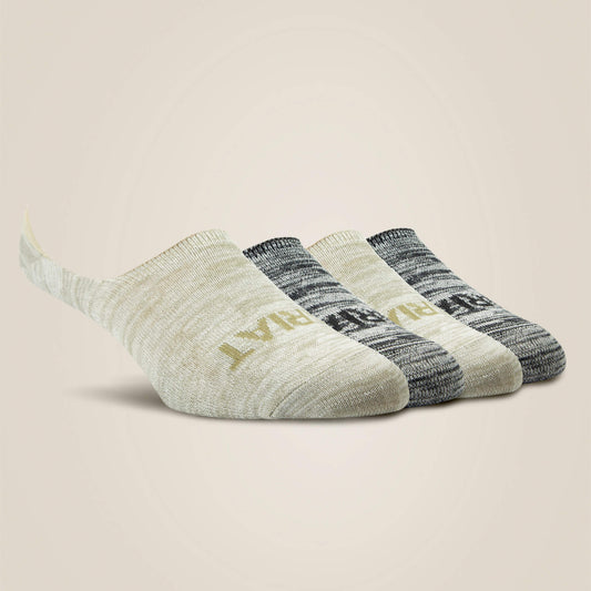 Ariat No Slip No Show Sock 4 Pair Multi Color Pack
