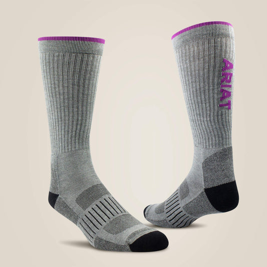 Ariat High Performance Crew Tek Work Sock 2 Pair Pack