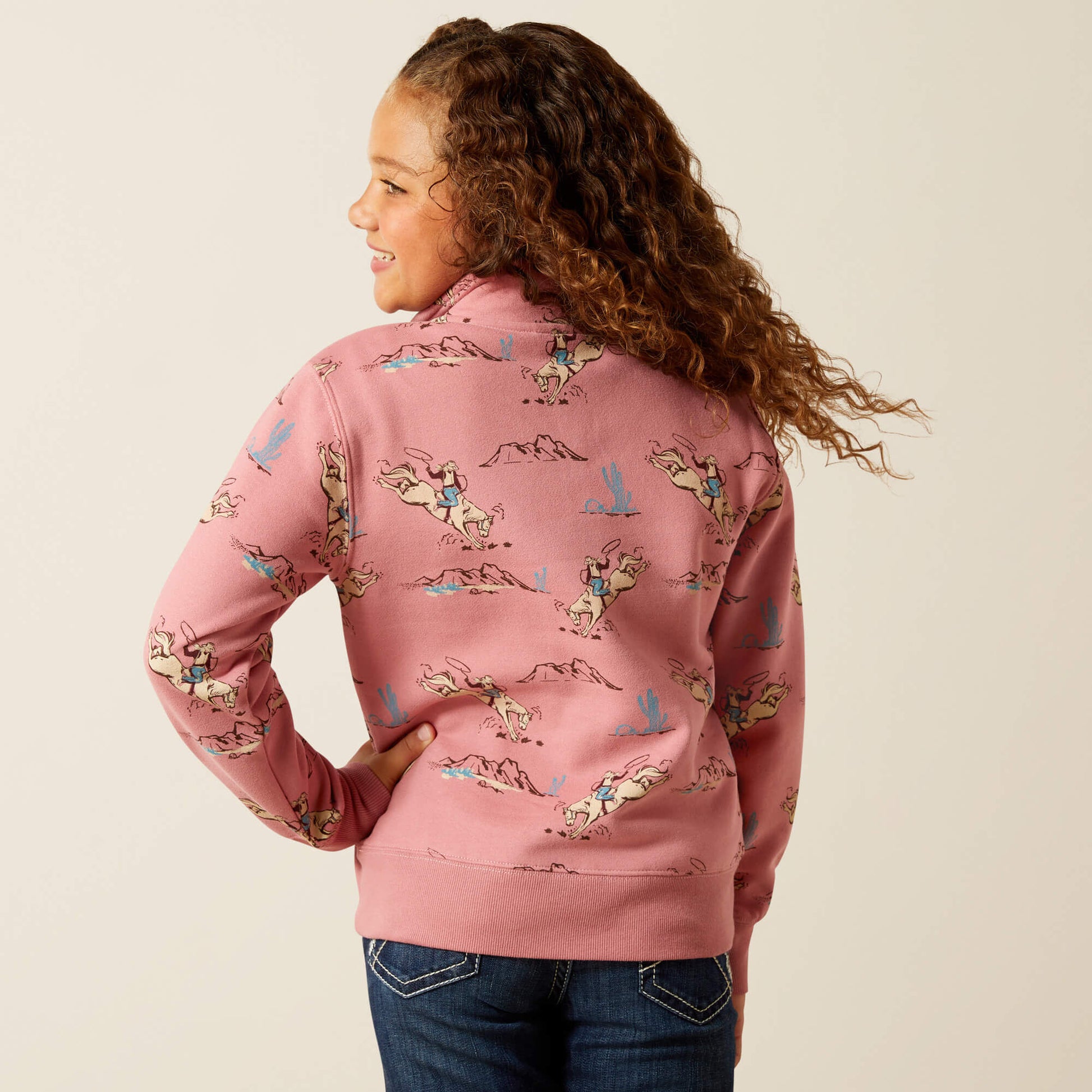 Ariat Bronc Scene 1/4 Zip Sweatshirt