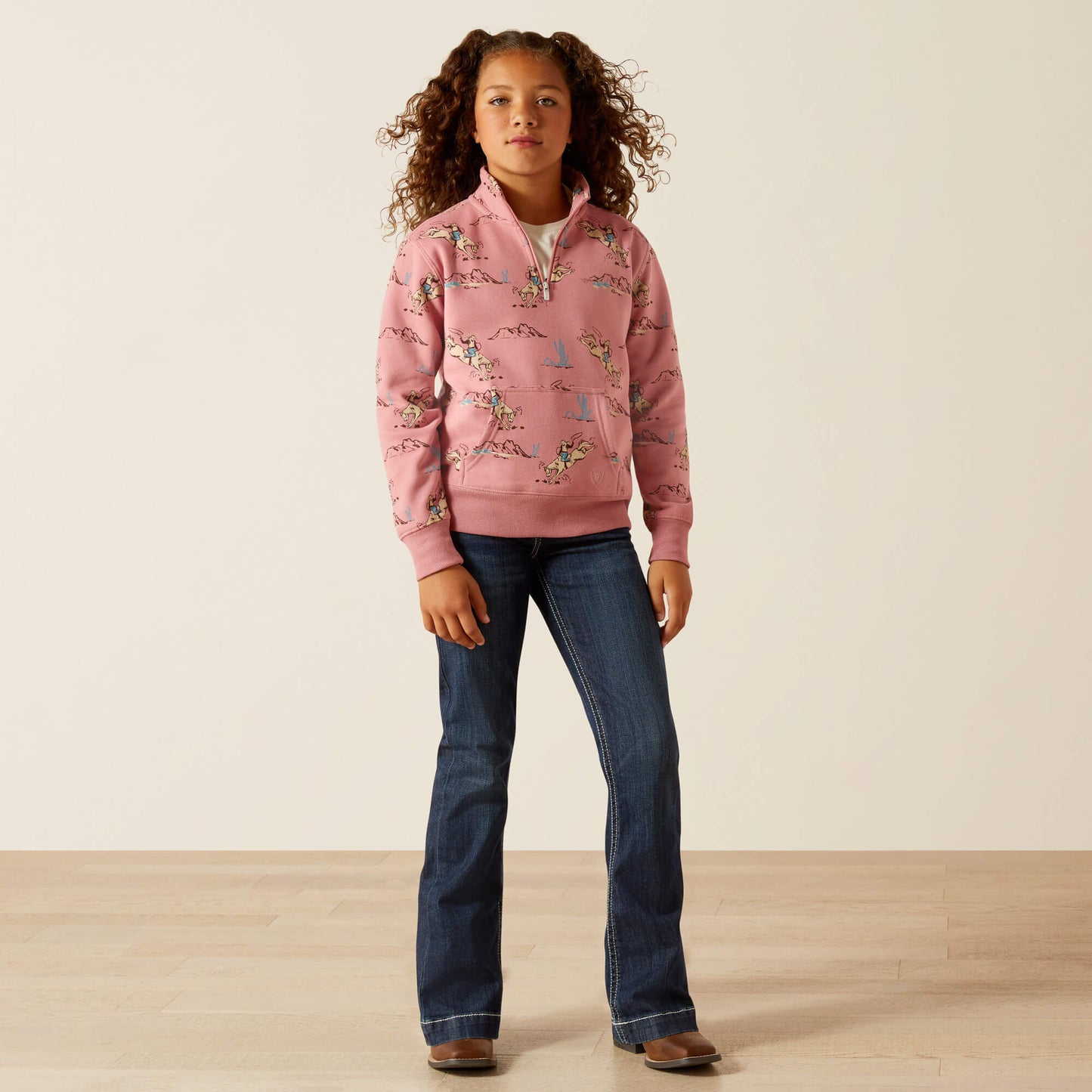 Ariat Bronc Scene 1/4 Zip Sweatshirt