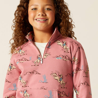 Ariat Bronc Scene 1/4 Zip Sweatshirt